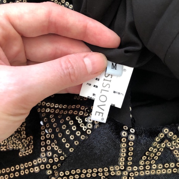 Bohointernal ISISLOVE brand coset style sequin lace up back top - Picture 3 of 5